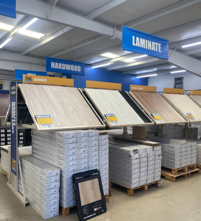 Carpet rolls on display in Cocoa showroom